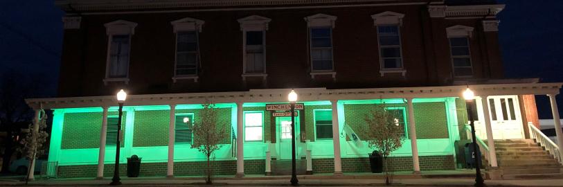 Town Hall Lit Up in Green for Children's Mental Health Awareness Week - 1st Week of May
