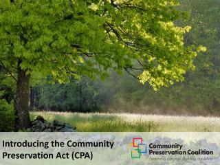 Intro page of Community Preservation Act