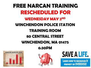 free narcan training 6:30PM May 2nd
