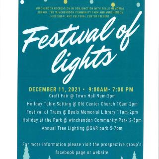 Festival of Lights Flyer December 11th from 9:00am-7:00pm  