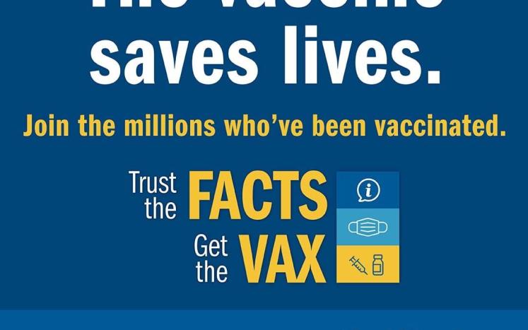 "The vaccine saves lives" flyer 